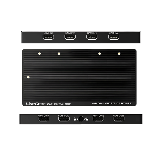 LiveGear CAPLINK VC124 LOOP 4K 4CH HDMI Capture 4K60HZ Loop Out USB3.2 Thunderbolt